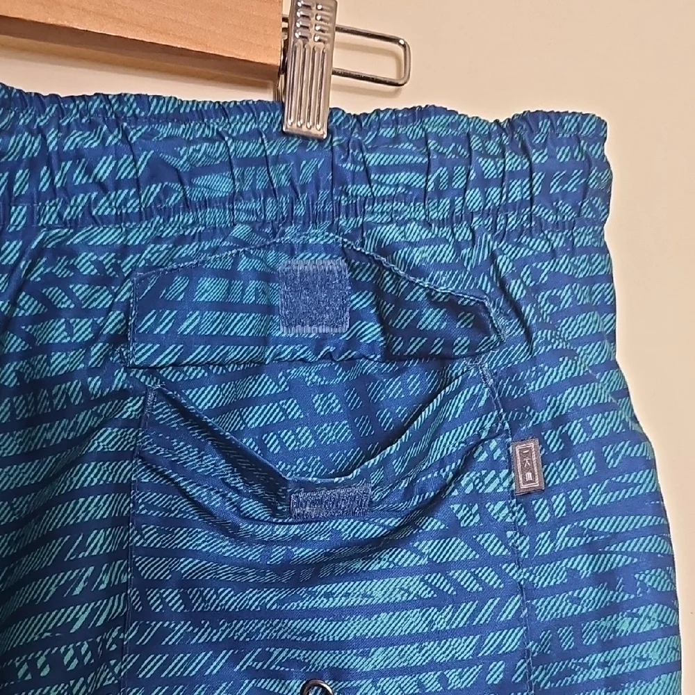 Blue Patterned Men's Swim Shorts